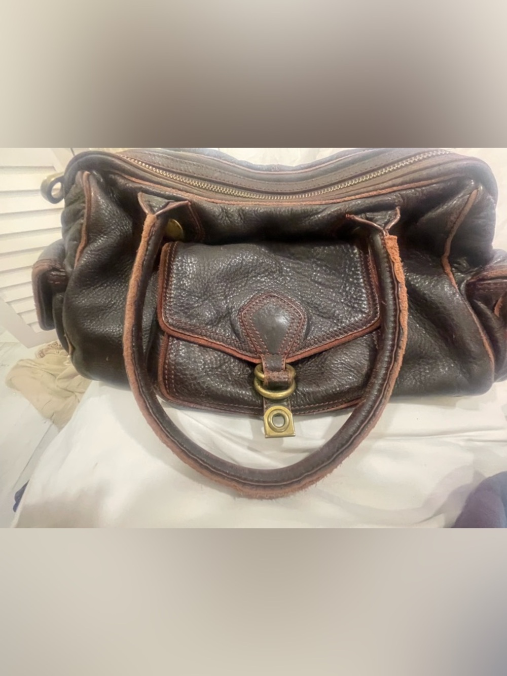 Mark by Mark Jacobs Classic Brown Leather Satchel Handbag - Picture 7 of 16